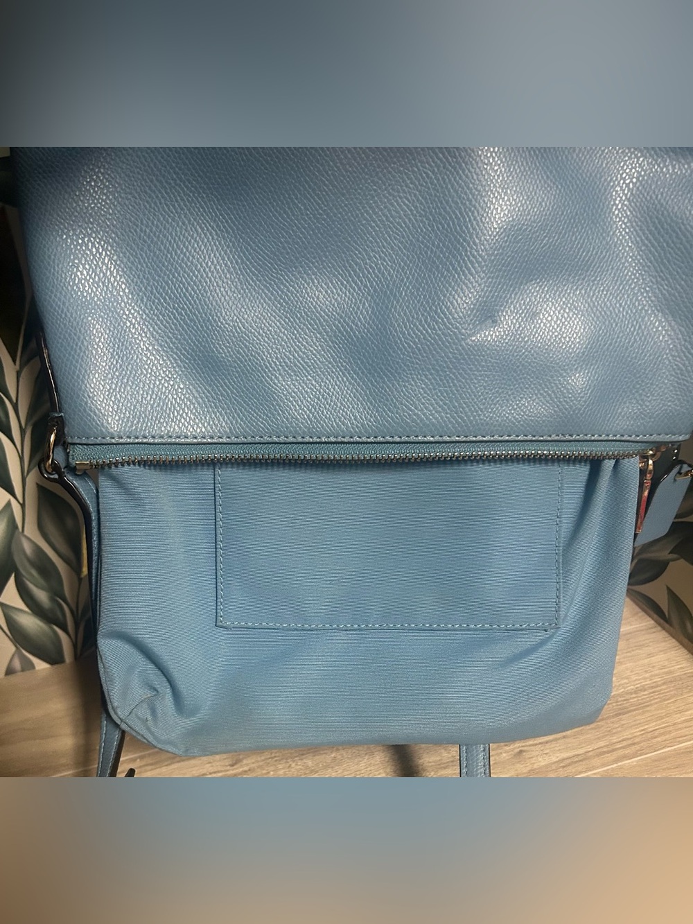 COACH East/West Pop Cornflower Blue Leather Crossbody Bag - Picture 9 of 15